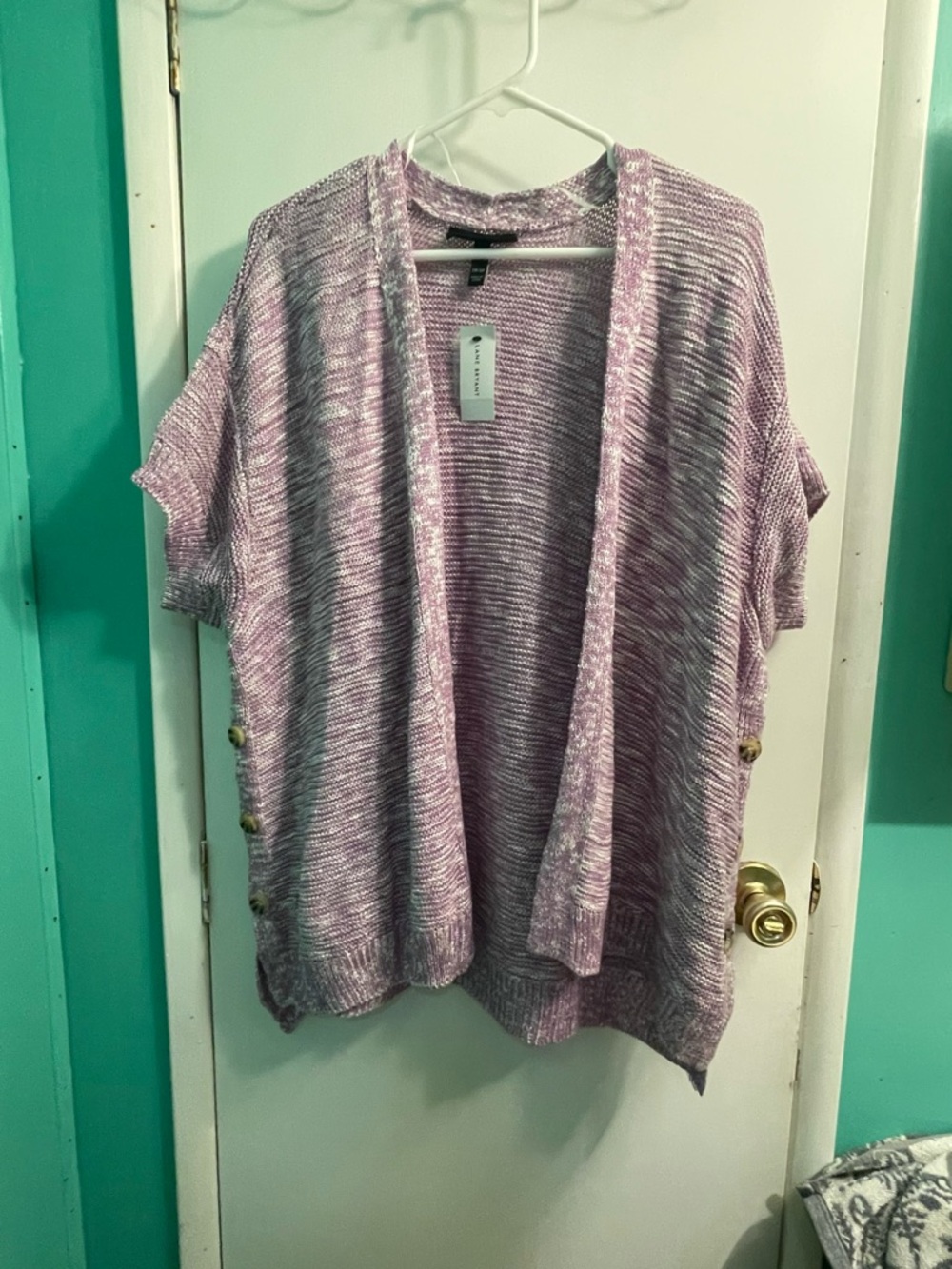 Lane Bryant Light Purple Open-Front Knit Women's Sweater Cardigan 18/20 NWT